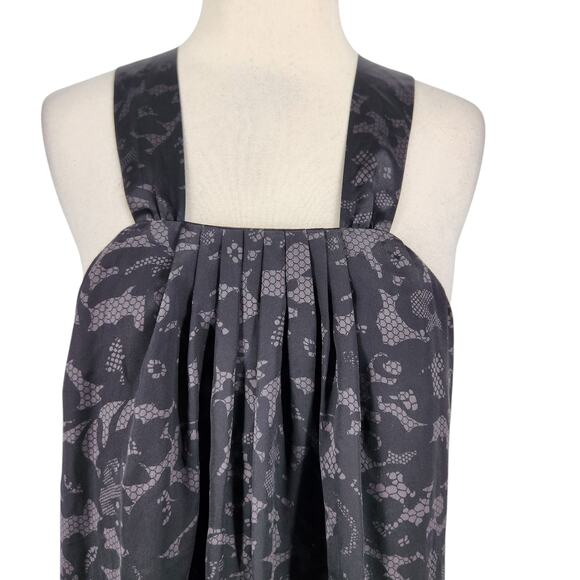 NEW! Banana Republic  Gia Black Gray Silk Sleeveless Mini Dress - Picture 9 of 10